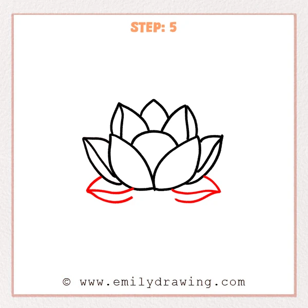 how to draw a lotus flower - Step 5
